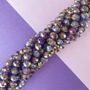 8mm Twinkling Violet Faceted Chinese Crystal Strand