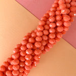 8mm Sparkling Coral Faceted Chinese Crystal Strand