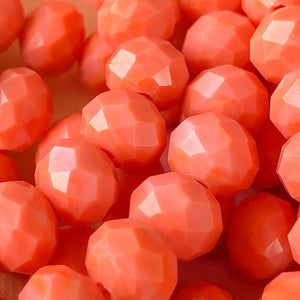 8mm Sparkling Coral Faceted Chinese Crystal Strand