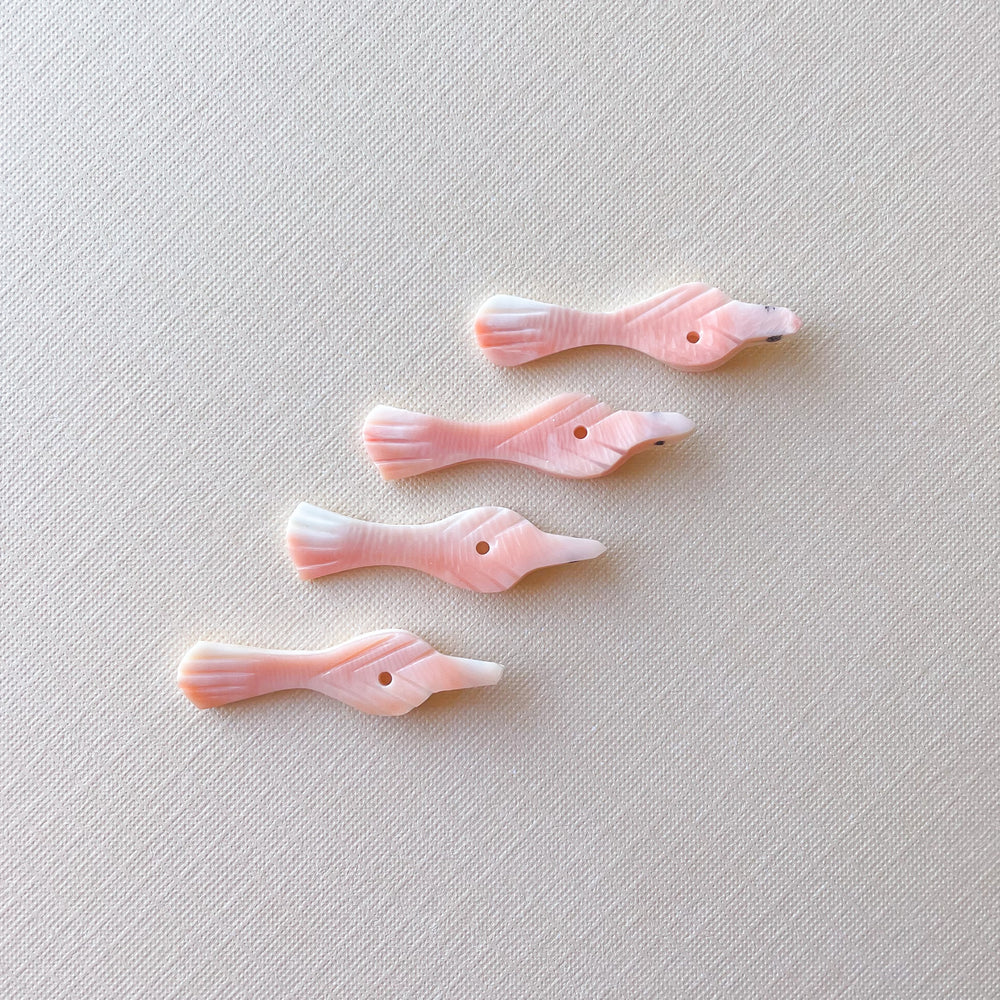 30mm Pink Hand Carved Fetish Bead - 4 Pack