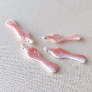 30mm Pink Hand Carved Fetish Bead - 4 Pack