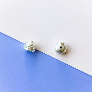 13mm Silver Detailed Caps- 2 pack