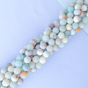 8mm Matte Amazonite Rounds Strand