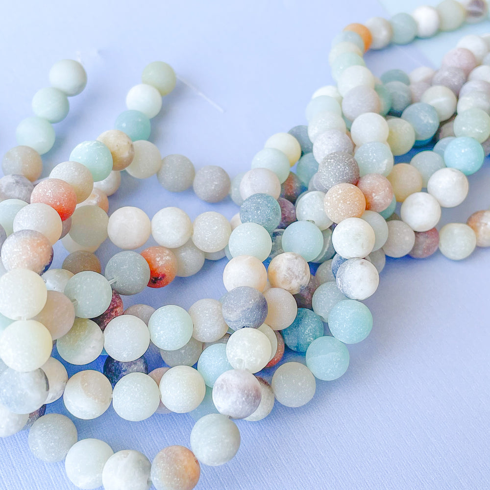 8mm Matte Amazonite Rounds Strand