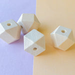 20mm Natural Faceted Wood Beads - 4 Pack