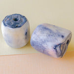 25mm Brushed Indigo Barrel Bone Bead - 2 Pack