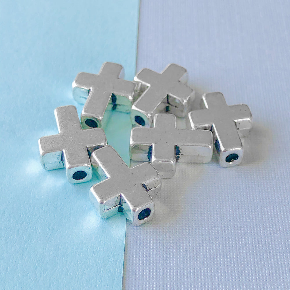 12mm Metal Cross Bead -6 Pack - Beads, Inc.