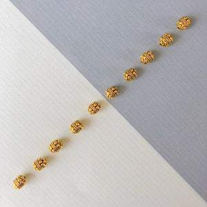 6mm Gold Pewter Beaded Capsule Bead - 10 Pack