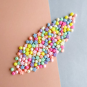 8-11mm Pastel Acrylic Hearts + Stars + Rounds Pack