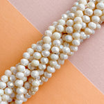 6mm Diamond Blush Crystal Rondelle Strand