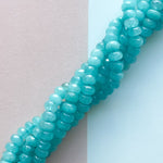 8mm Teal Dyed Jade Rondelle Strand