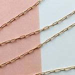 7mm Electroplated Brushed Gold Flat Paperclip Chain