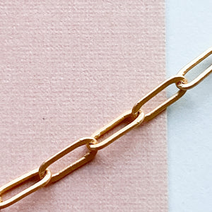 7mm Electroplated Brushed Gold Flat Paperclip Chain