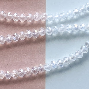 4mm Diamond Finish Clear Faceted Chinese Crystal Strand