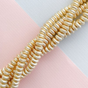 8mm Brushed Gold Saucer Strand