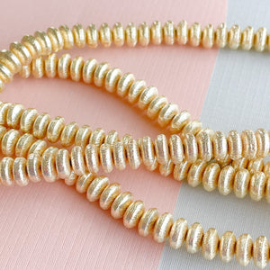 8mm Brushed Gold Saucer Strand