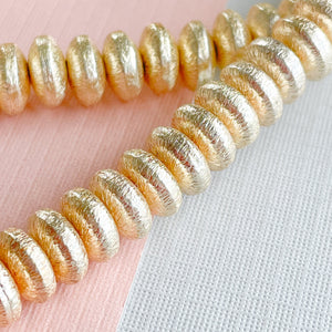 8mm Brushed Gold Saucer Strand