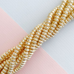 6mm Brushed Gold Saucer Strand