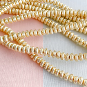 6mm Brushed Gold Saucer Strand