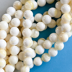 10mm White Shell Round Strand