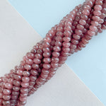 8mm Fig Dyed Jade Faceted Rondelle Strand