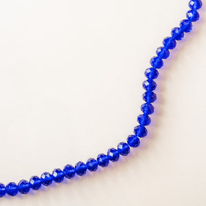 10mm Cobalt Faceted Chinese Crystal Rondelle Strand