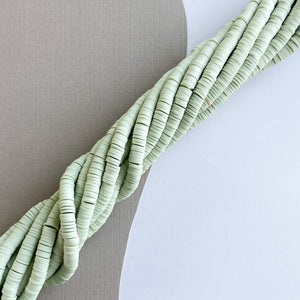 6mm Sage Green Polymer Clay Heishi Strand