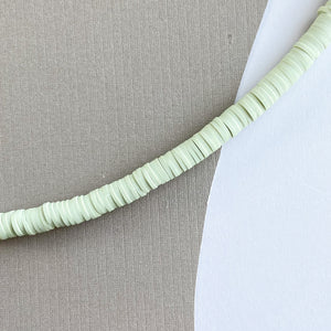 6mm Sage Green Polymer Clay Heishi Strand