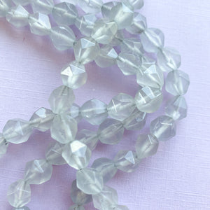 8mm Cloudy Dyed Jade Organic Faceted Hexagon Strand