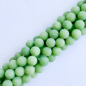 8mm Matte Moss Dyed Jade Rounds Strand