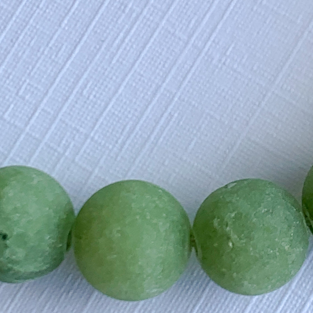 8mm Matte Moss Dyed Jade Rounds Strand