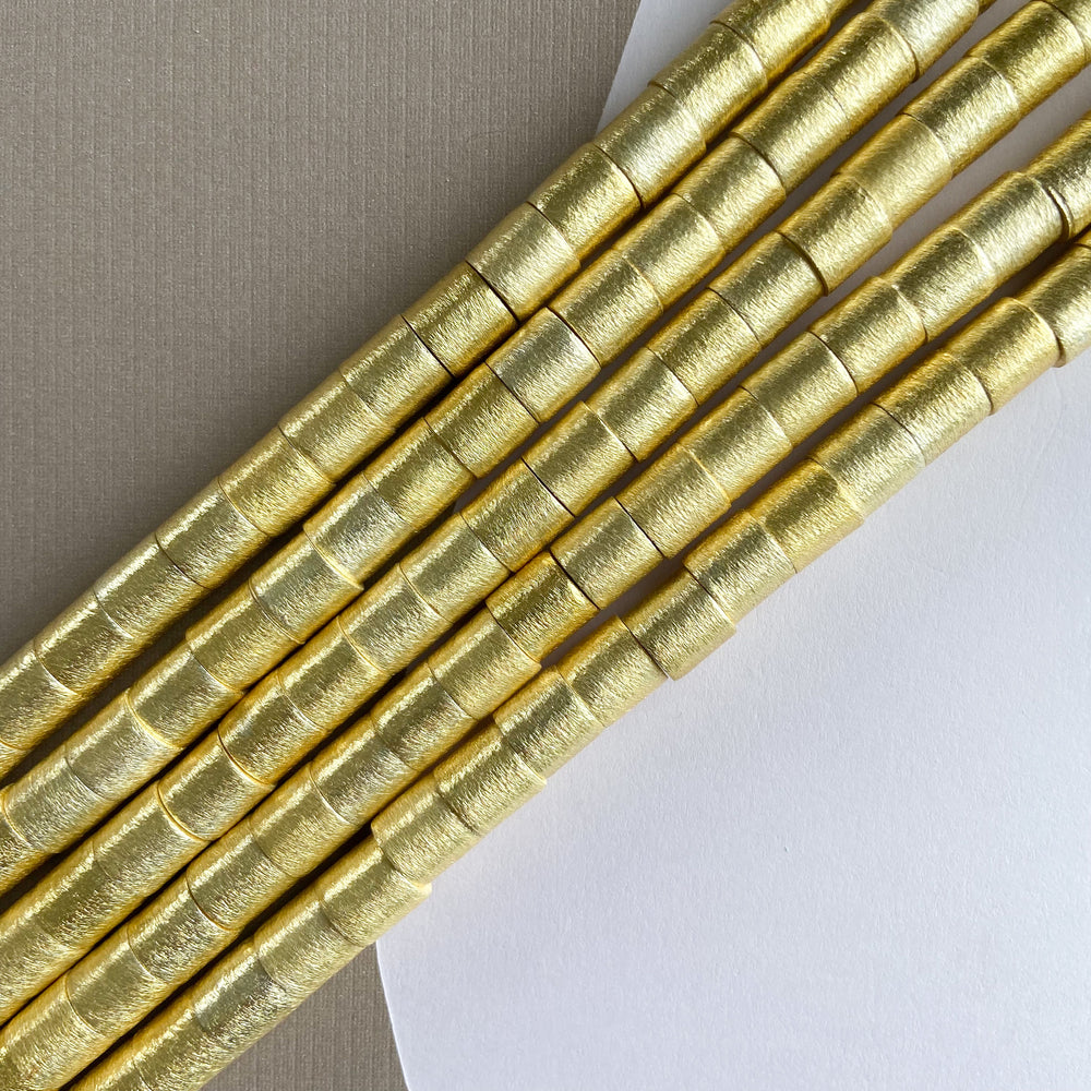 10mm Brushed Gold Short Barrel Strand