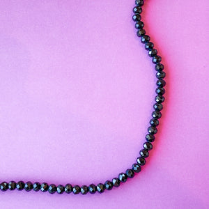 8mm Jet Black Chinese Crystal Rondelle Strand