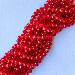 8mm Translucent Red Faceted Chinese Crystal Strand