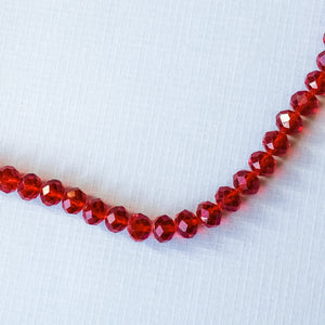 10mm Translucent Red Faceted Chinese Crystal Strand