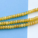 8mm Mustard Dyed Jade Rondelle Strand