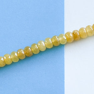 8mm Mustard Dyed Jade Rondelle Strand