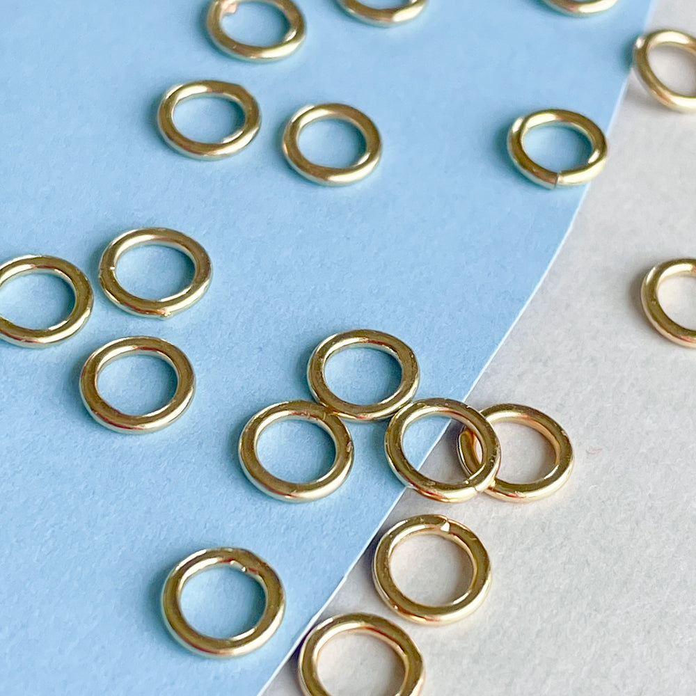 6mm Shiny Gold Plated Soldered Jump Rings - 20 Pack