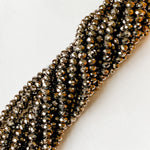 8mm Metallic Ore Faceted Crystal Rondelle Strand