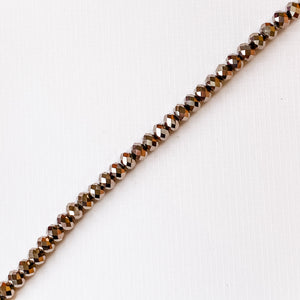 8mm Metallic Ore Faceted Crystal Rondelle Strand