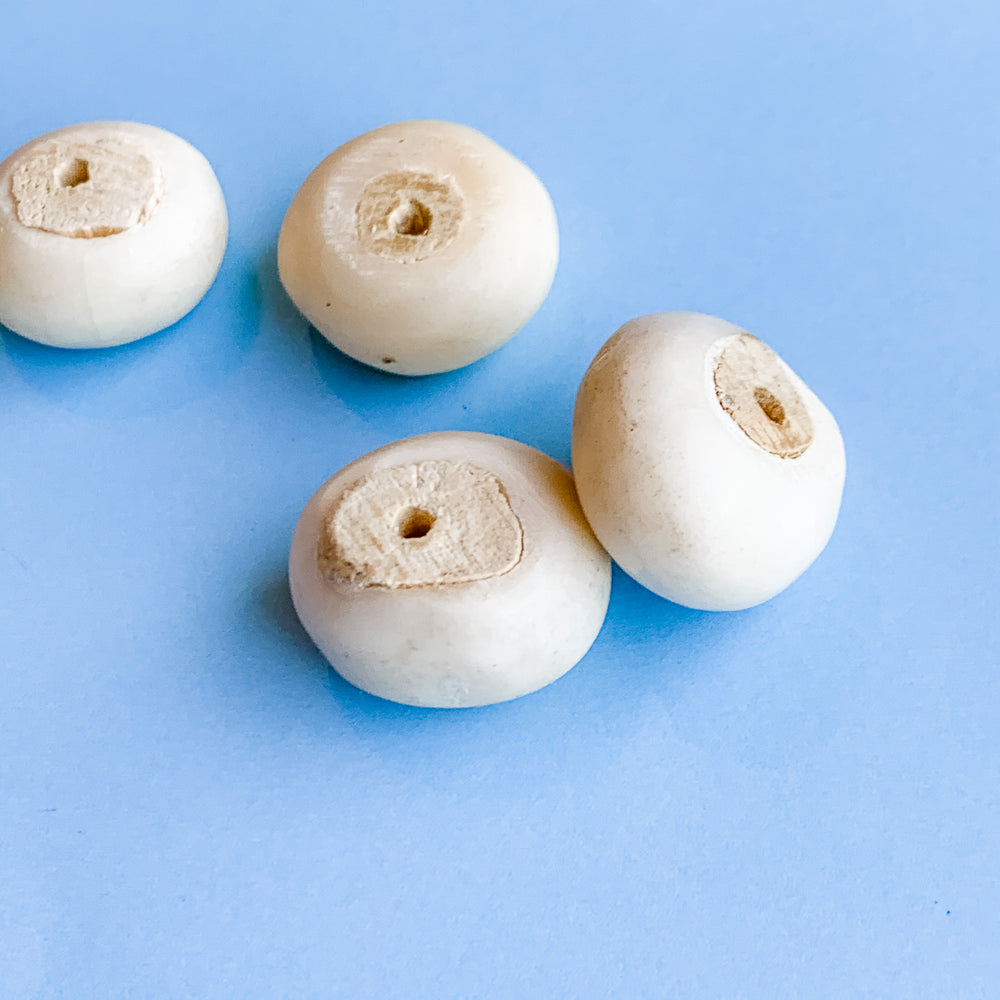 22mm Cream Rounded Bone Rondelle - 4 pack