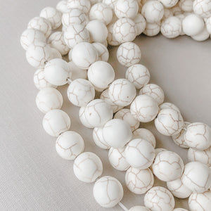 12mm White Magnesite Rounds Strand - Christine White Style