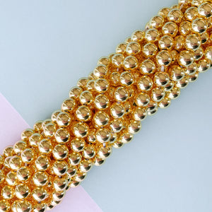 8mm Gold Hematite Rounds Strand