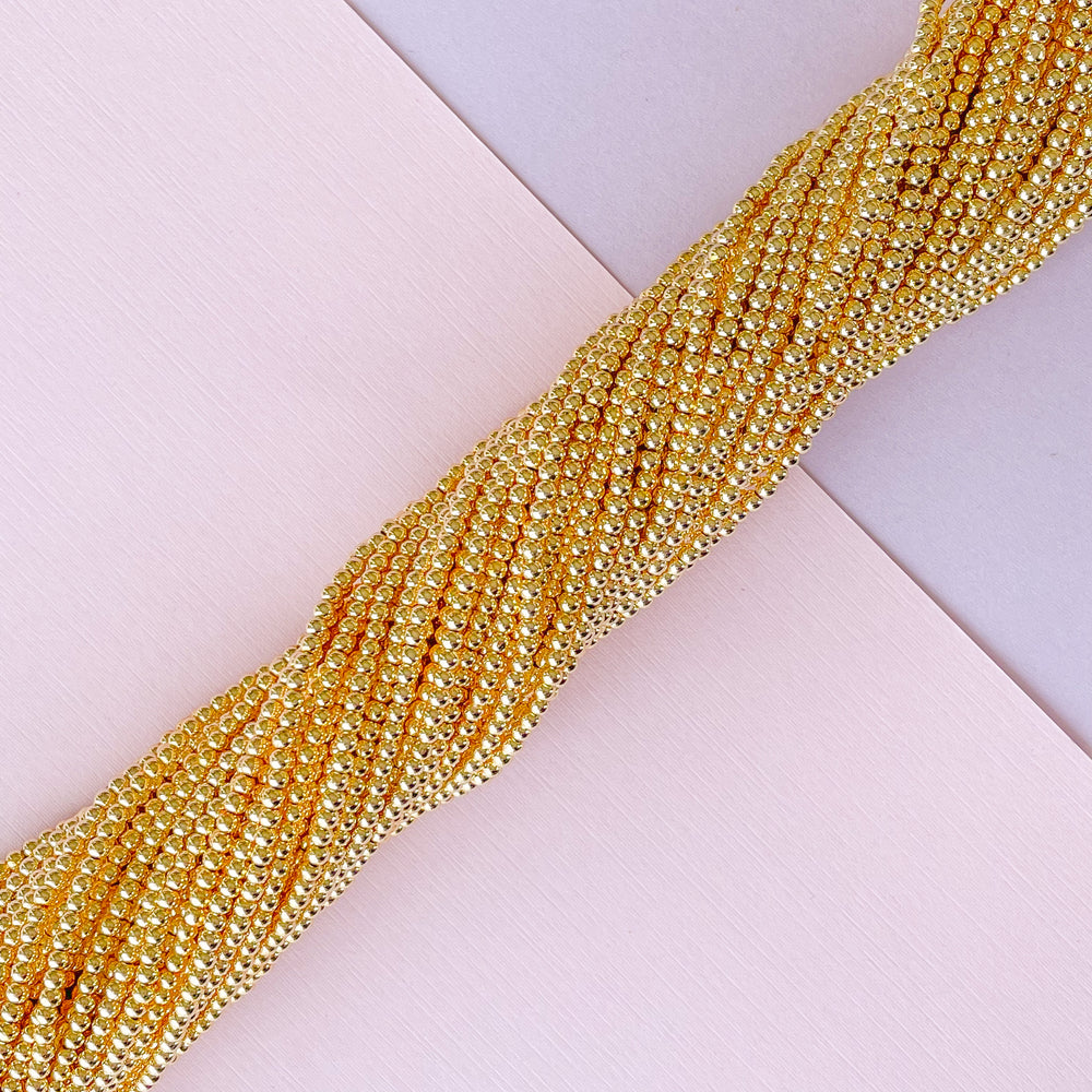 2mm Gold Hematite Rounds Strand