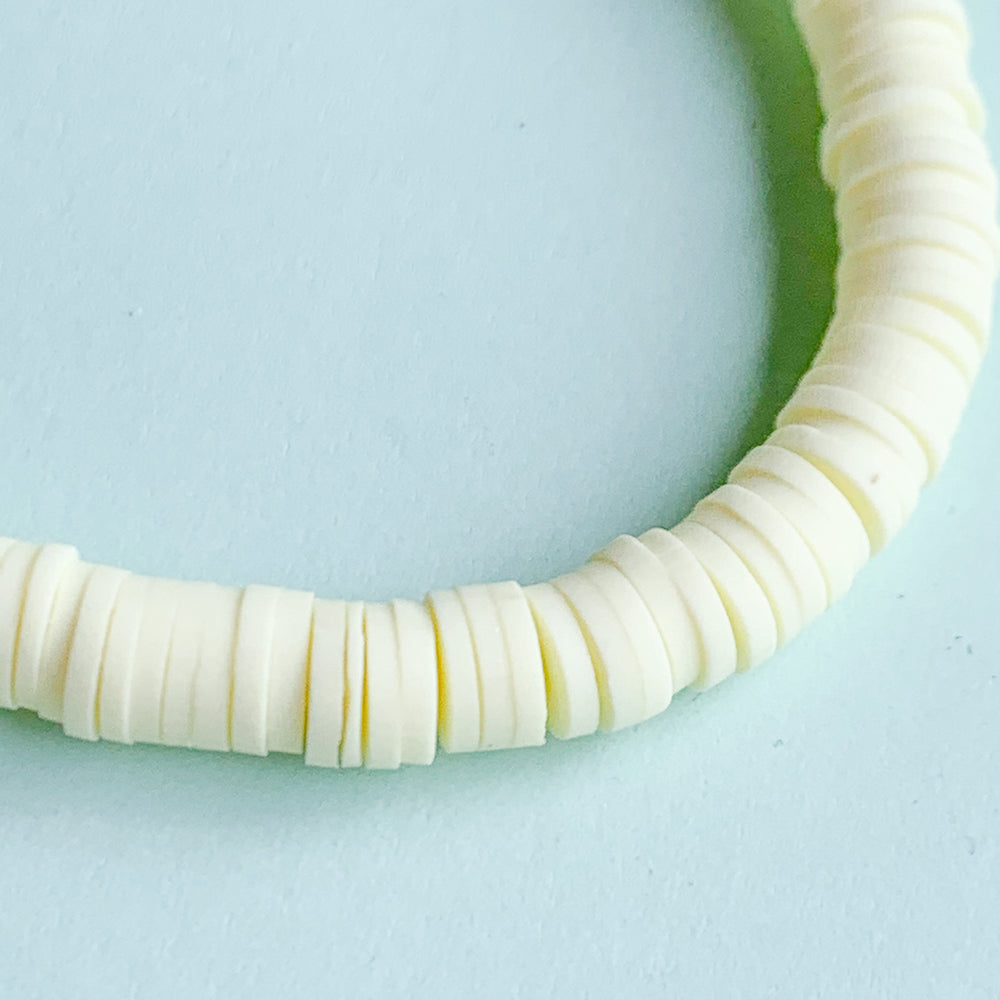 6mm Lemon Gelato Polymer Clay Heishi Strand