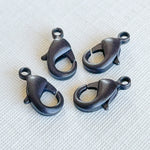 12mm Matte Black Lobster Claw Clasp - 4 Pack