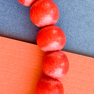 8mm Deep Orange Wood Rounds Strand