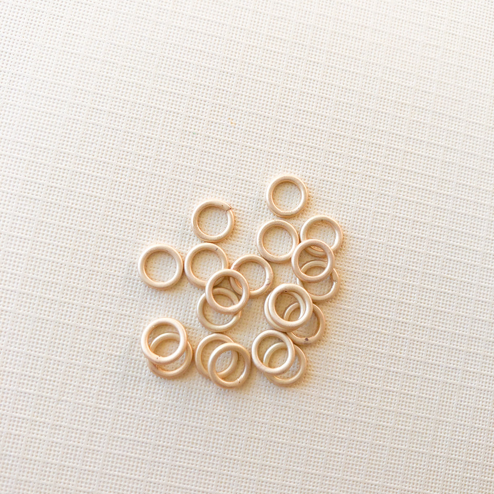 Brushed Gold Soldered Jump Rings - Pack of 20 - Christine White Style