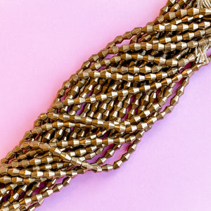 8mm Brass Faceted Marquis Beads