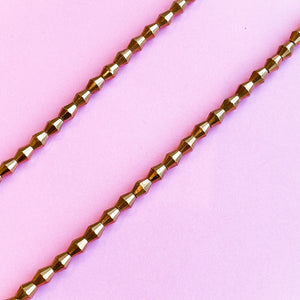 8mm Brass Faceted Marquis Beads